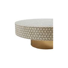 Contemporary moorish white bone inlay round coffee table with metal frame. Buy Bone Inlay Egypt Coffee Table In Charcoal Online In Kazakhstan B07l4qg5h1