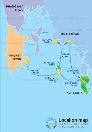 Map Of Phi Phi Island, Phuket Krabi Koh Lanta And Thailand