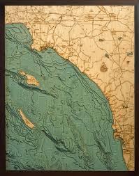 Los Angeles To San Diego 3 D Nautical Wood Chart 24 5 X 31