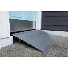 Threshold ramp wheelchair doorway anti slip access home door portable 10x 32. Ez Access Transitions Aluminum Threshold Ramp 17 In L X 34 In W X 3 In H Tmer 3 The Home Depot Threshold Ramp Ramp Design Sliding Glass Door
