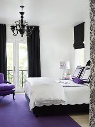 And to blend the stark white and black together, bring in beige. Black And Purple Bedrooms Contemporary Bedroom