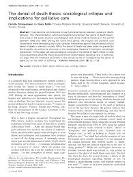 Selanjutnya kita akan membahasa mengenai 607 meaning yang. Pdf The Denial Of Death Thesis Sociological Critique And Implications For Palliative Care