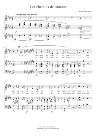 Maman m'a dit la vie n'est pas facile mais plus facile avec un grand sourire donc je sou. Poulenc Les Chemins De L Amour Sheet Music For Piano Woodwinds Group Mixed Trio Musescore Com