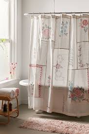 Coralie Patchwork Gauze Shower Curtain Vintage Shower Curtains Patchwork Curtains Shabby Chic Shower Curtain