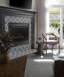 Black And White Tile Fireplace Surround Cement Alhambra Black White Square 8 X8 X5 8 Fireplace Tile Fireplace Tile Surround Fireplace Surrounds