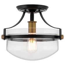 Maybe you would like to learn more about one of these? Kira Home Zurich 12 Rustic Farmhouse Semi Flush Mount Ceiling Light Glass Shade Warm Brass Accents Black Finish Walmart Com Walmart Com