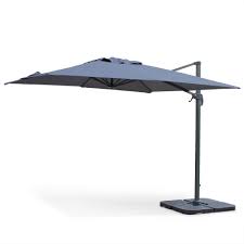 Parasol haut de gamme francais. Parasol Deporte Carre 3x3m Haut De Gamme Excentre Inclinable Rotatif A 360 Gris