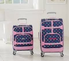 Mackenzie Navy Pink Multi Hearts Spinner Luggage Kids Luggage Kids Luggage Sets Baby Girl Items