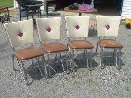 4 vintage chrome kitchen chairs art