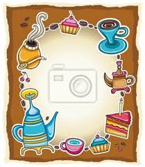 Download this graphic design element for free and lossless data compresion is supported.click the download button on the right side and save the wallpaper. Rahmen Mit Kaffee Tee Kuchen Yerba Mate Symbole Leinwandbilder Bilder Kalebasse Mate Cafeteria Myloview De