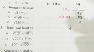 Kunci jawaban tema 7 kelas 4 halaman 95. Latihan 5 Nomor 2c Dan E Halaman 91 Akar Kuadrat Youtube
