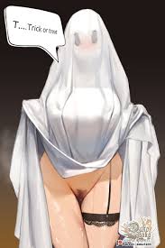 ghost costume, original, mosaic censoring, pubic hair, hu dako - Anime R34