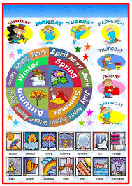 Vocabulary Days Months Seasons Weather English Posters Weather Vocabulary English Lessons