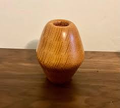 Hand-Turned Studio Vase by L. Cheney Mid Century For Sale at 1stDibs