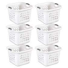 Sterilite Ultra Square Laundry Basket White 6 Pack Walmart Com