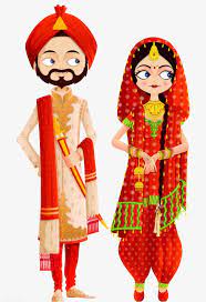 Indian Wedding Indian Groom Indian Bride Indian Png Image Cartoon Girl Drawing Wedding Couple Cartoon Indian Illustration