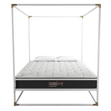 Cosmoliving by cosmopolitan celeste canopy metal bed. Cosmoliving Celeste Canopy Metal Bed Full White Gold Walmart Com Walmart Com