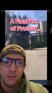 American Air Force Member's Protest at Israeli Embassy in Washington DC