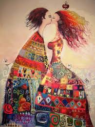 Rainbow Kiss Fancy Art Lovers Art Whimsical Art