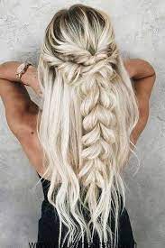 Halfte Geflochtene Lange Haare Frisuren Pinterest Lange Haare Perfektes Haar Sac Orgu Sac Modelleri Gelin Sac Modelleri