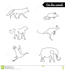 One Line Animals Fox Wolf Kangaroo Monkey Mouse Elephant One Line Animals Monkey Tattoos Animal Line Drawings