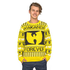 Sale forever 21 new woman high waist long sleeve sweater athletic top s 8 10 uk. Black Panther Wakanda Forever Ugly Christmas Sweater