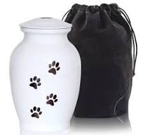 MAKEY'S Urne funéraire blanche pour chiens avec empreintes de pattes, urne  funéraire en métal pour chat, petite taille (0 à 20,4 kg) : Amazon.fr: ...