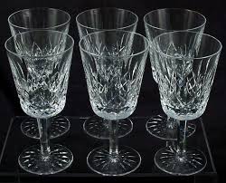 Set Of 6 Waterford Crystal Lismore Water Goblets Wine Glass 6 7 8 Tall Waterfordcrystal Waterford Lismore Crystal Goblet