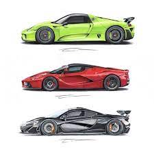 The Holy Trinity Automotive Artwork Super Cars Motor Car
