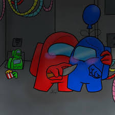 Among Us Blue X Red Cute Art Art Australia Funny