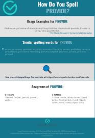Correct Spelling For Provide Infographic Spellchecker Net