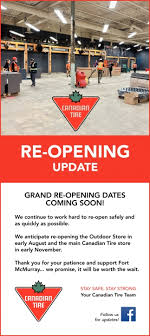 Canadian tire is one of the most recognized brands in canada. Re Opening Update Canadian Tire Fort Mcmurray Ab