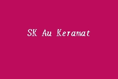 Sekolah kebangsaan datuk keramat 1 & 2 address: Sk Au Keramat Primary School In Setiawangsa