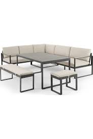 Lounge/esstische aus teakholz haben ein warmes, natürliches aussehen. Made Natural Grey Outdoor Dining Set Eckesstisch Grosser Esstisch Essplatz Im Freien