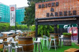 bricks and barrels beer garden in sri hartamas kuala lumpur beer garden artificial grass outdoor decor