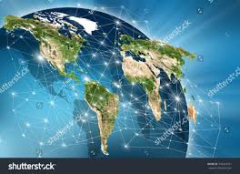 World Map On A Technological Background Bright Lines And Rays Symbols Of The Internet Television Mobile And Satel Global Abstract Wallpaper Global Thinking