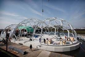 floating pavilion is part of rotterdam climate initiative goal to reduce co2 emissions deltasyn s mission is to floating floating city art and architecture
