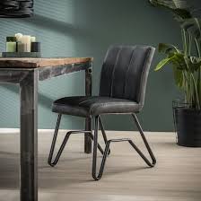 Chaise design noire, blanche, grise. Chaise Salle A Manger Vintage Tissu Gris Anthracite Patine Pietement Pont Melbourne Gris Pier Import La Redoute