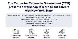 Indian Lake Workshop: Civil Service Careers & NY HELPS