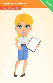 A Business Cartoon Illustration Of A Girl Available As Transparent Png And Vector Ai You Can Downl Business Cartoons Cartoons Png Business Vector Illustration