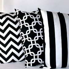 Black And White Striped Throw Pillow Covers Black And White Pillow Covers Three 16x16 Inch Striped Chain Chevron Decorative Cushion Covers Coo Black And White Pillows Black And White Cushions Pillows