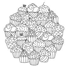 Free, printable 4th of july coloring pages printable square box template. Cupcakes In A Mandala Simple Mandalas 100 Mandalas Zen Anti Stress
