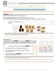 Balancing chemical equations lesson plan a complete science lesson using the 5e method of. Student Exploration Balancing Chemical Equations Balancingchemequationsse Docx Name Eliandra Baez Date Student Exploration Balancing Chemical To Understand Chemistry Students Must Be Confident In Representing Chemical And Physical Changes