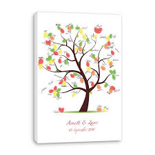 Das fertige resultat ist eine wunderschöne erinnerung. Wedding Tree Leinwand Hochzeitsspiele