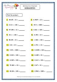 Decimal division worksheet for 7th grade children. Grade 4 Maths Resources 3 7 1 Multiplication Of Decimals By 10 100 And 1000 Printable Worksheets Lets Share Knowledge