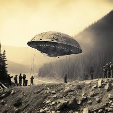 UFO pH๏τo vintage 1910s pH๏τograph of a flyer saucer | Premium AI-generated image