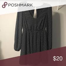 Black And White Polka Dot Long Sleeve Dress Forever 21 Dress Polka Dot Mini Dresses Forever 21 Dresses Forever 21 Dresses Long