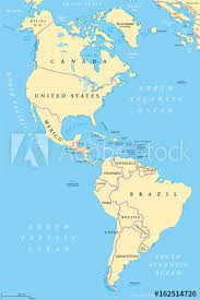 Eastern or western, plus northern and southern. The Americas North And South America Political Map With Countries And International Borders Of Two Continents New World And Western Hemisphere The Caribbean Illustration English Labeling Vector Stock Vector Adobe Stock