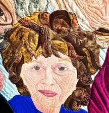 One of my favorite art portrait quilts at the QuiltExpo Pennsylvania was  “Hazmat” by Regina Zaebst Krejsa. It features images of her quilting  friends. It won the Best of Theme Wall Quilts