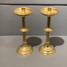 Antique vintage brass candle holders. Pair Of Brass Candlesticks Antique Brass Copper Hemswell Antique Centres